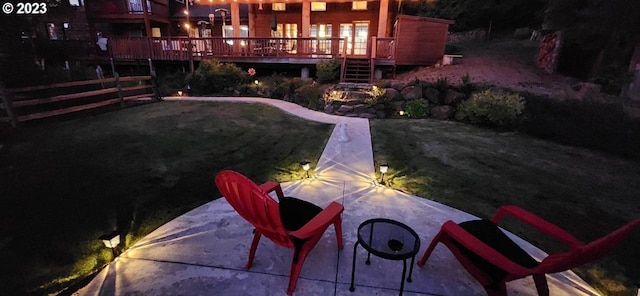 view of patio with a wooden deck