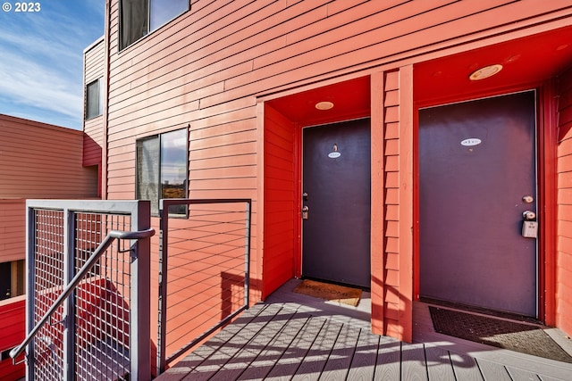 view of doorway to property