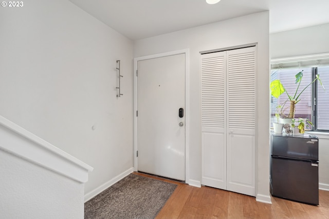 foyer entrance featuring light hardwood / wood-style floors