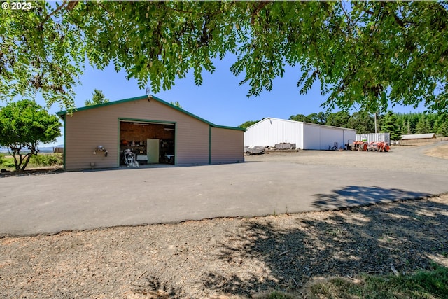 exterior space featuring a garage