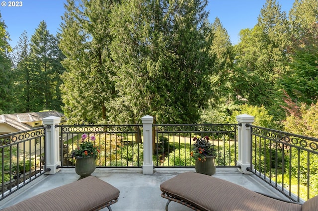 view of patio with a balcony