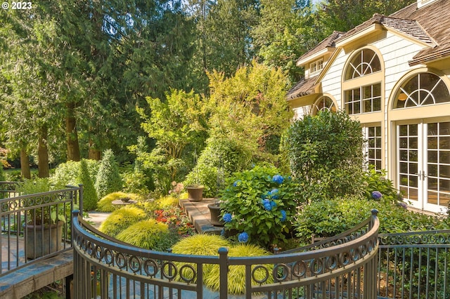 balcony with french doors