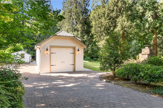 view of garage