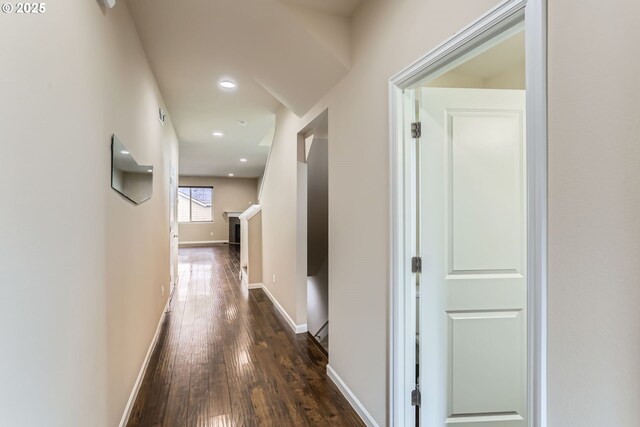 7359 NW 168th Ave, Portland, OR 97229 - corridor with dark wood-type flooring and recessed lighting