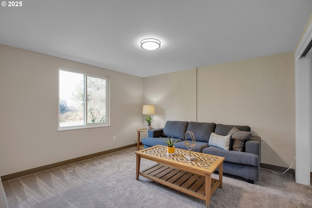 living room with carpet flooring