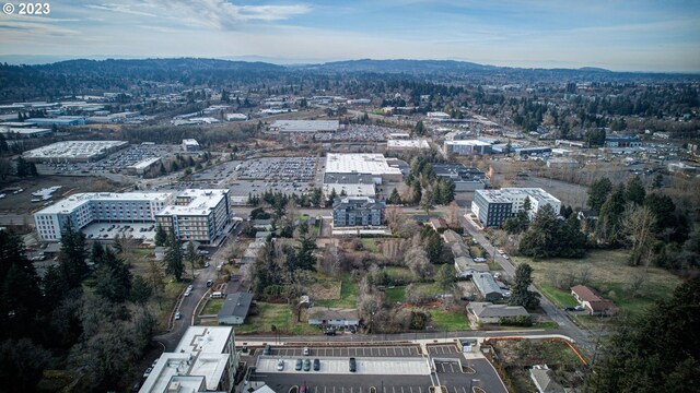 birds eye view of property featuring a mountain view