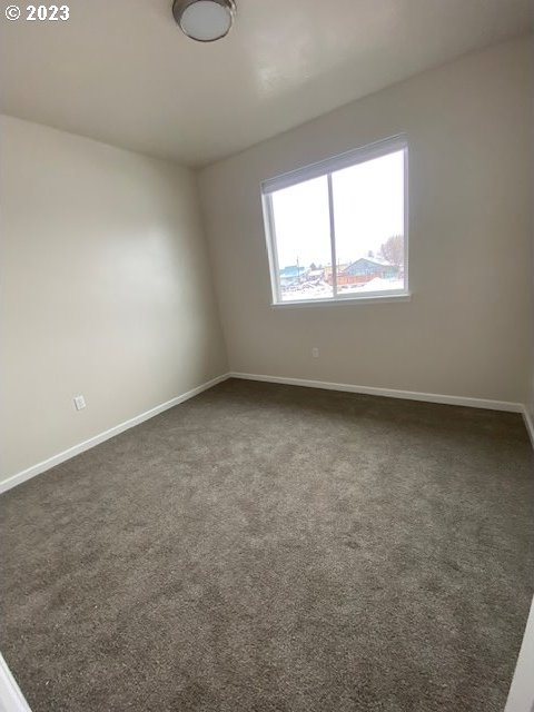 223 N Johnson St, Prairie City, OR 97869 - unfurnished room with baseboards and dark carpet