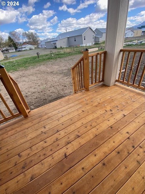 223 N Johnson St, Prairie City, OR 97869 - wooden terrace with a residential view