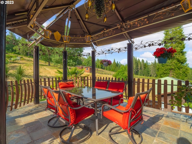 view of patio with a gazebo