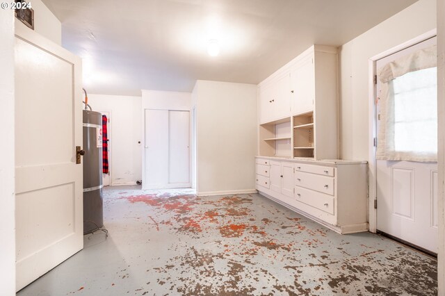 interior space with strapped water heater