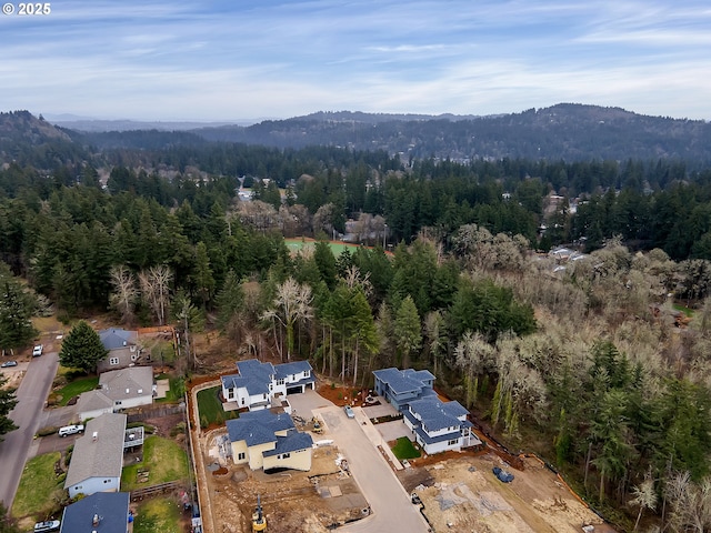 bird's eye view featuring a mountain view