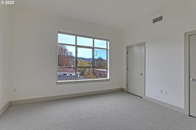 spare room with light colored carpet