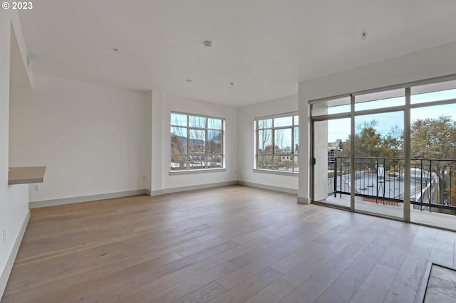 empty room featuring light wood-type flooring