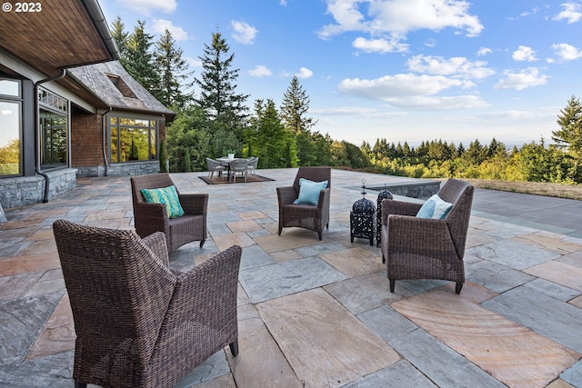 view of patio with outdoor lounge area