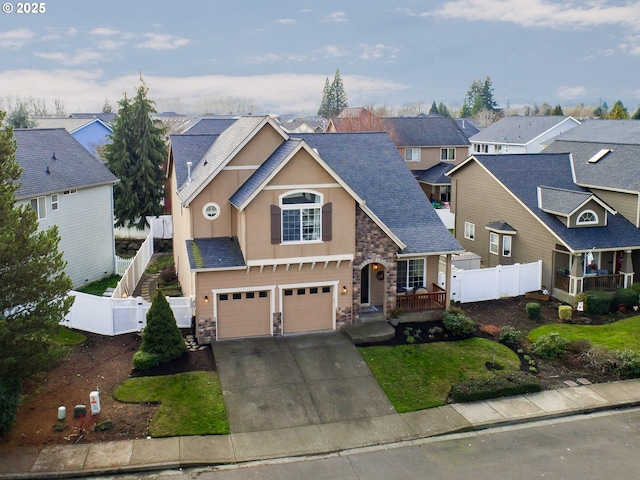 view of property featuring a garage