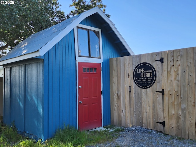 view of shed