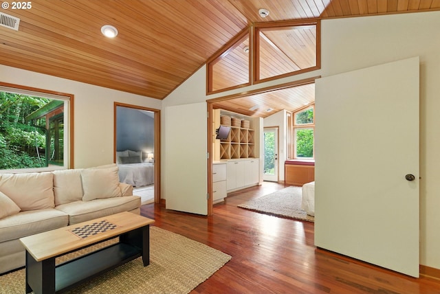 25901 E Highview Dr, Welches, OR 97067 - living area with wood ceiling and wood finished floors