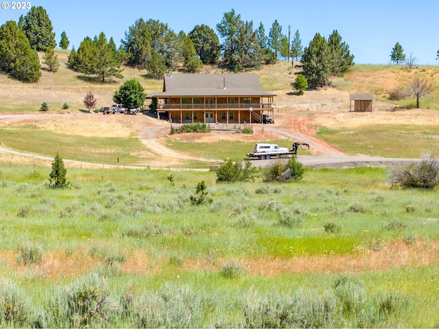 exterior space with a rural view