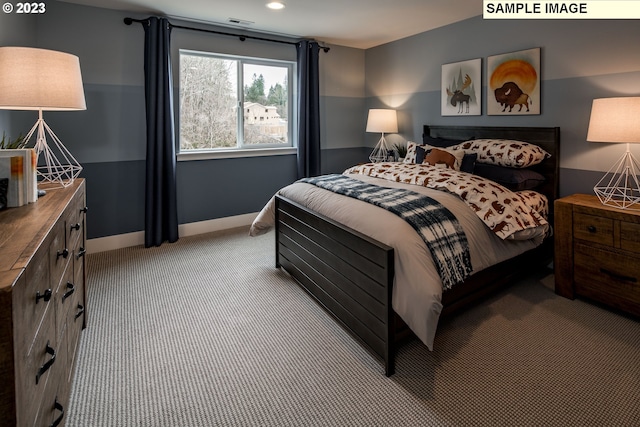 view of carpeted bedroom