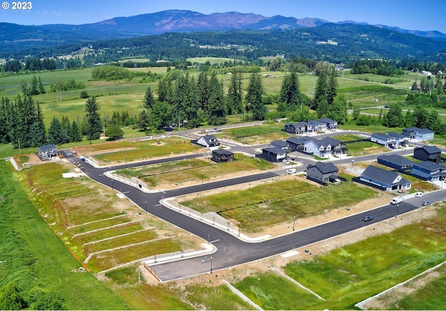 drone / aerial view with a mountain view