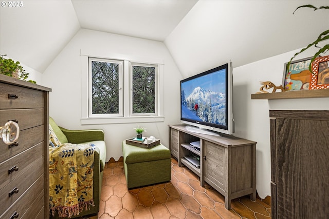 3045 SW Gaston Ave, Portland, OR 97239 - sitting room with vaulted ceiling and tile patterned flooring