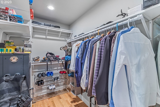 spacious closet with wood-type flooring