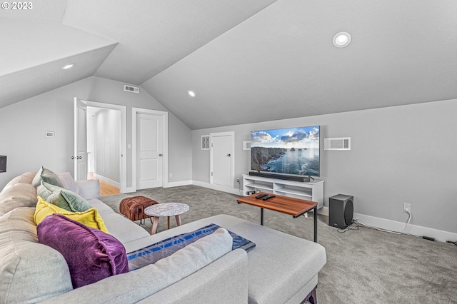 interior space featuring lofted ceiling