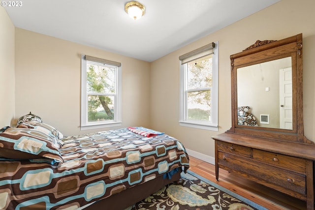 bedroom featuring light hardwood / wood-style flooring