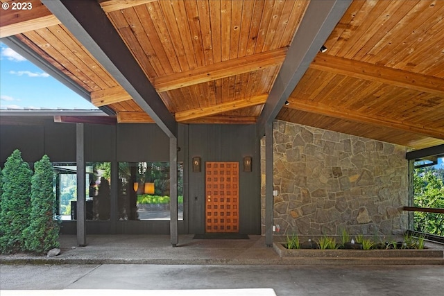 doorway to property featuring a patio