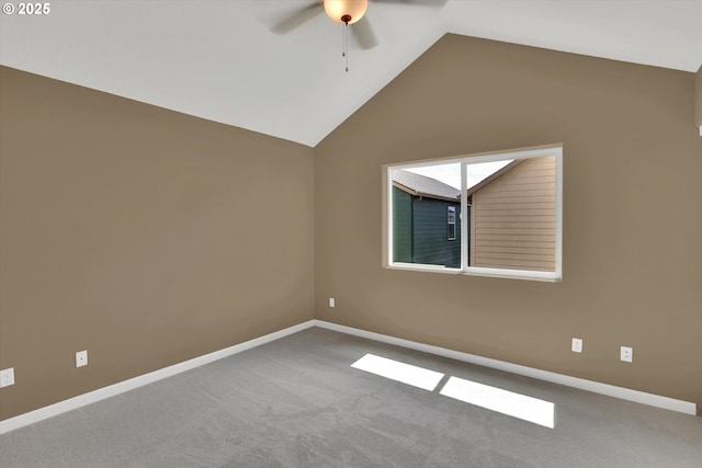 2622 Princeton Pl, Forest Grove, OR 97116 - carpeted empty room with ceiling fan, vaulted ceiling, and baseboards
