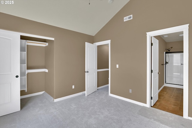 2622 Princeton Pl, Forest Grove, OR 97116 - unfurnished bedroom featuring carpet flooring, baseboards, and high vaulted ceiling