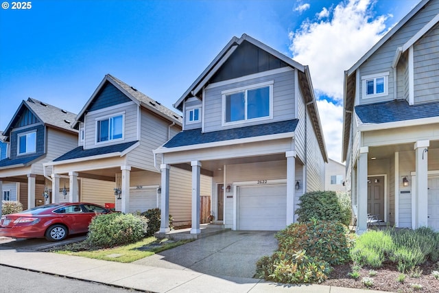 2622 Princeton Pl, Forest Grove, OR 97116 - view of front of home with an attached garage, board and batten siding, a shingled roof, and concrete driveway