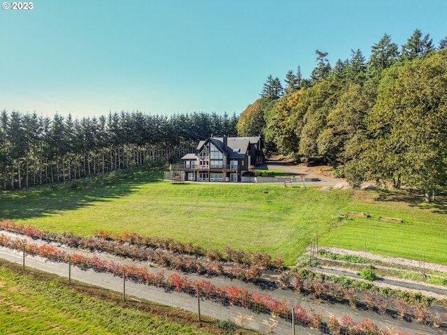 22000 SE Upper Matthews Creek Ln, Amity, OR 97101 - view of yard with a rural view and a wooden deck