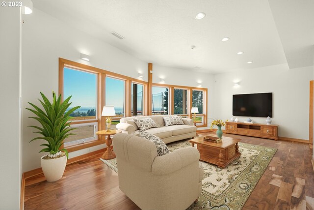 22000 SE Upper Matthews Creek Ln, Amity, OR 97101 - living room featuring light wood-type flooring