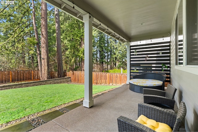 view of patio with fence private yard