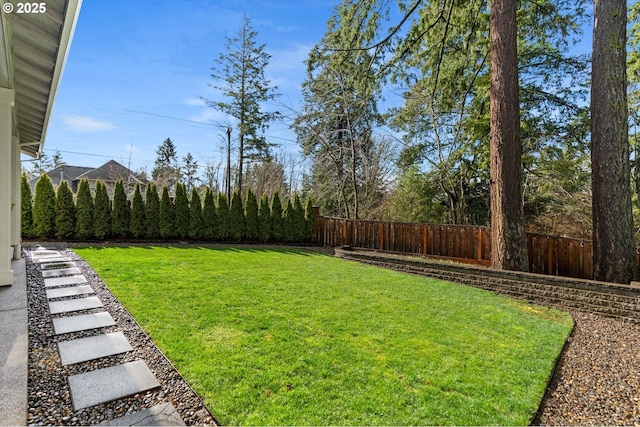 view of yard with fence