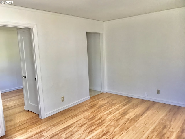 empty room featuring light wood-type flooring