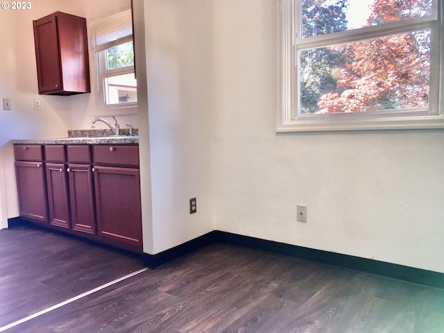 kitchen with dark wood-type flooring and sink