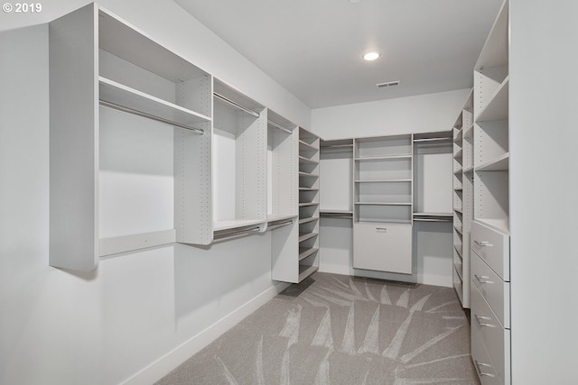 spacious closet with carpet flooring