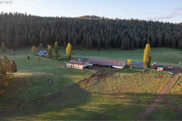 bird's eye view with a rural view