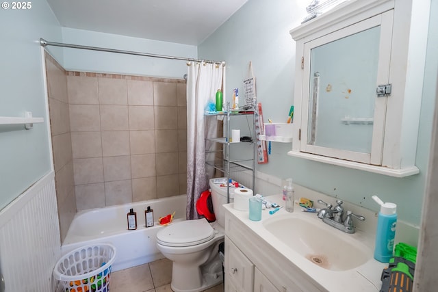 5360 B St, Springfield, OR 97478 - bathroom with shower / bath combination with curtain, vanity, and tile patterned floors