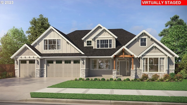 craftsman-style home with a garage