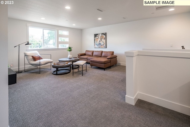 living room with carpet floors