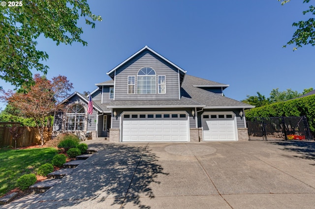 2940 Robinwood Dr, Forest Grove, OR 97116 - view of front of property with concrete driveway, brick siding, a shingled roof, and an attached garage