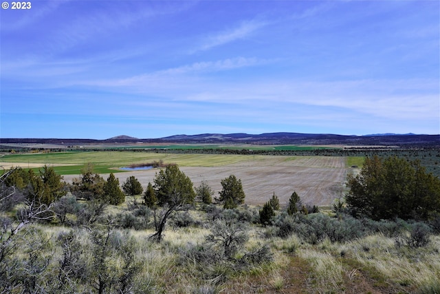 mountain view with a rural view