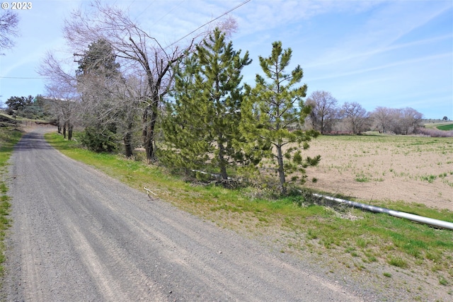 view of street with a rural view