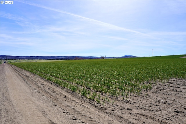 view of road with a rural view