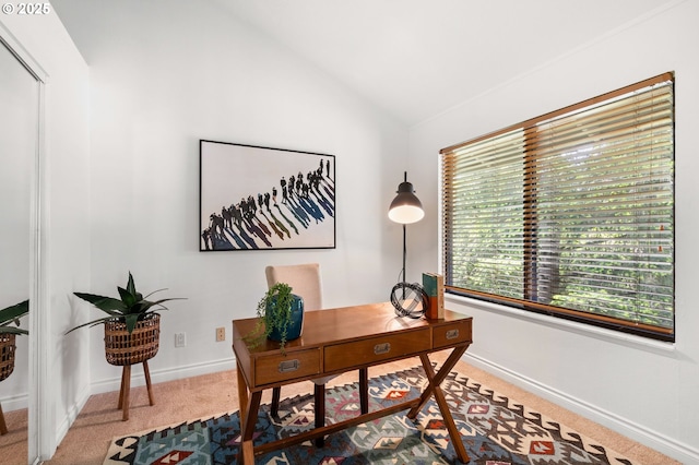 7730 SW Barnes Rd Unit B, Portland, OR 97225 - office space with vaulted ceiling, light carpet, and baseboards