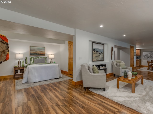 bedroom featuring hardwood / wood-style flooring