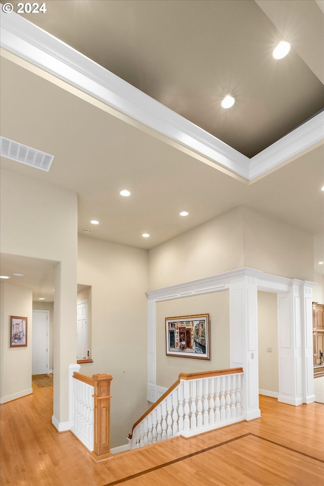 interior space with light hardwood / wood-style floors